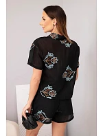 Dámský komplet košile s krátkým rukávem a  černá model 22048787 - K-Fashion