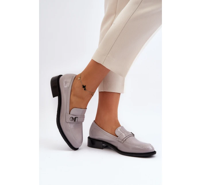 Dámské lakované mokasíny šedé Nerilaja Dámské lakované mokasíny šedé Nerilaja