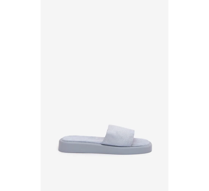 Dámské Sandály Na Platformě Z Eko Semiše Světle Modré Jorina