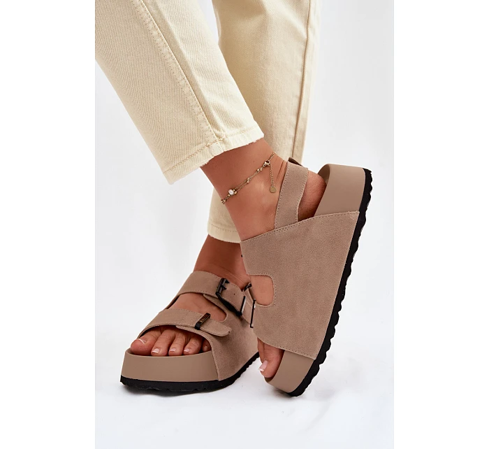 Semišové sandály na platformě Big Star model 22064119 Béžové - Big Star Shoes