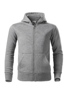Trendy Zipper mikina dětská tmavě šedý melír