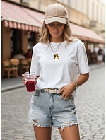 Dámské tričko s nášivkou MIA ROSE ecru Dstreet model 21969911 - FashionStreet