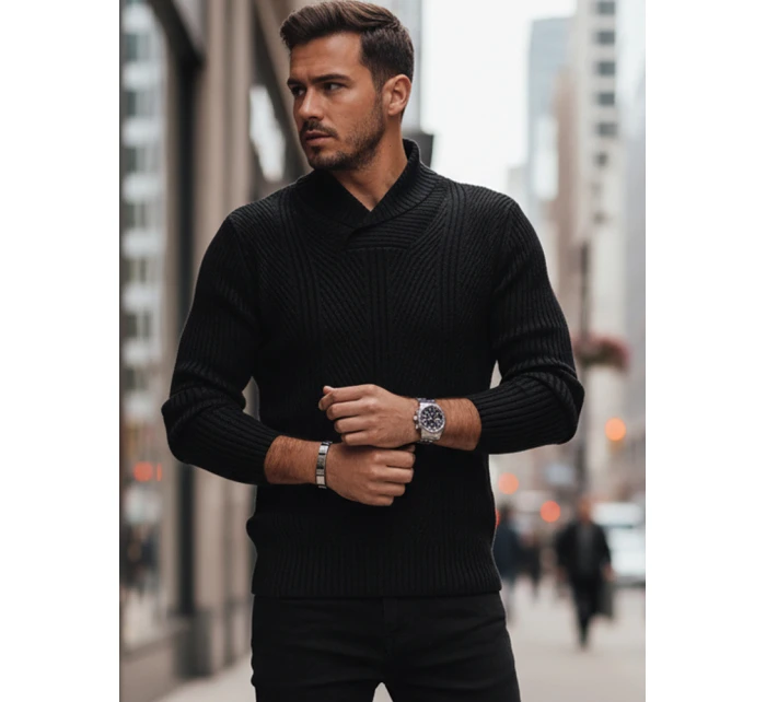 Pánský černý svetr model 21995262 - Dstreet