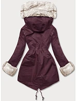 Bunda parka ve vínové bordó barvě s odepínací kožešinovou podšívkou model 21246779 - J.STYLE Bunda parka ve vínové bordó barvě s odepínací kožešinovou podšívkou model 21246779 - J.STYLE