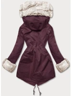 Bunda parka ve vínové bordó barvě s odepínací kožešinovou podšívkou model 21246779 - J.STYLE
