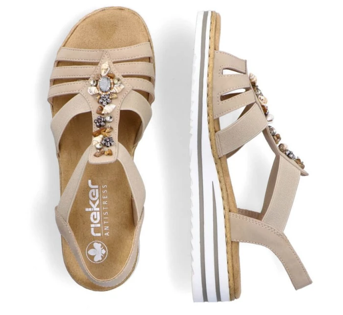 Pohodlné sandály Rieker W RKR680 beige Pohodlné sandály Rieker W RKR680 beige