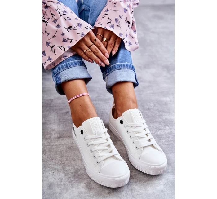 Dámské nízké kožené tenisky Big Star model 21594429 Bílé - Big Star Shoes Dámské nízké kožené tenisky Big Star model 21594429 Bílé - Big Star Shoes