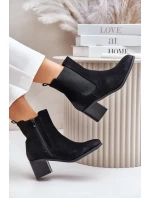 Zateplené dámské boty na podpatku černé Radeya Zateplené dámské boty na podpatku černé Radeya