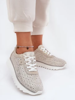 Semišové tenisky na platformě zlaté model 21691061 - S.Barski