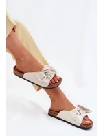 Dámské sandály na korkové podrážce s mašlí béžové model 21701462 - Boto