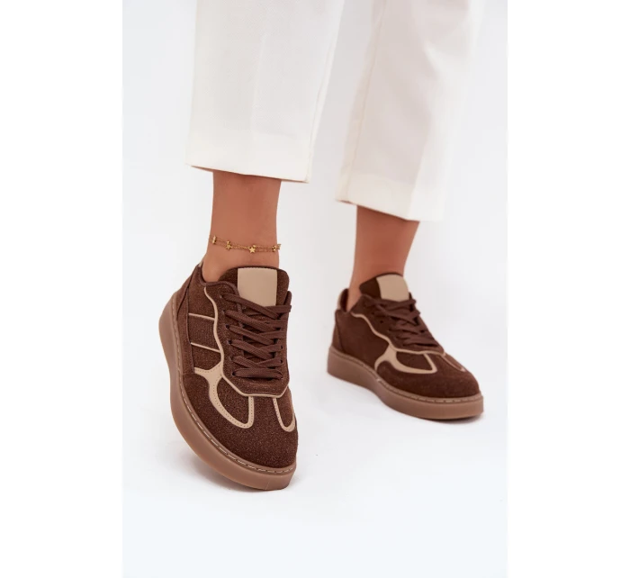 Nízké dámské tenisky hnědé Brenelle