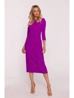 S425 Šaty s volánkem - levandulové S425 Šaty s volánkem - levandulové