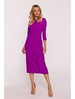 S425 Šaty s volánkem - levandulové