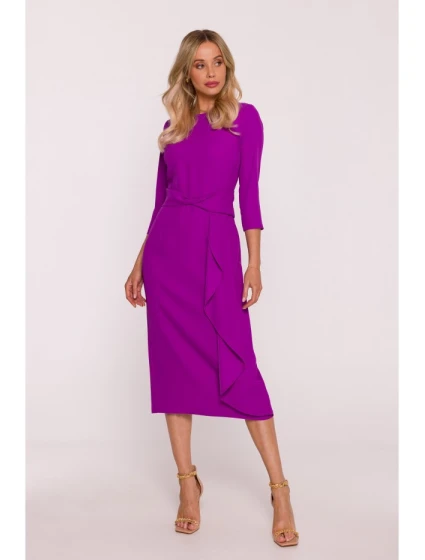 S425 Šaty s volánkem - levandulové S425 Šaty s volánkem - levandulové