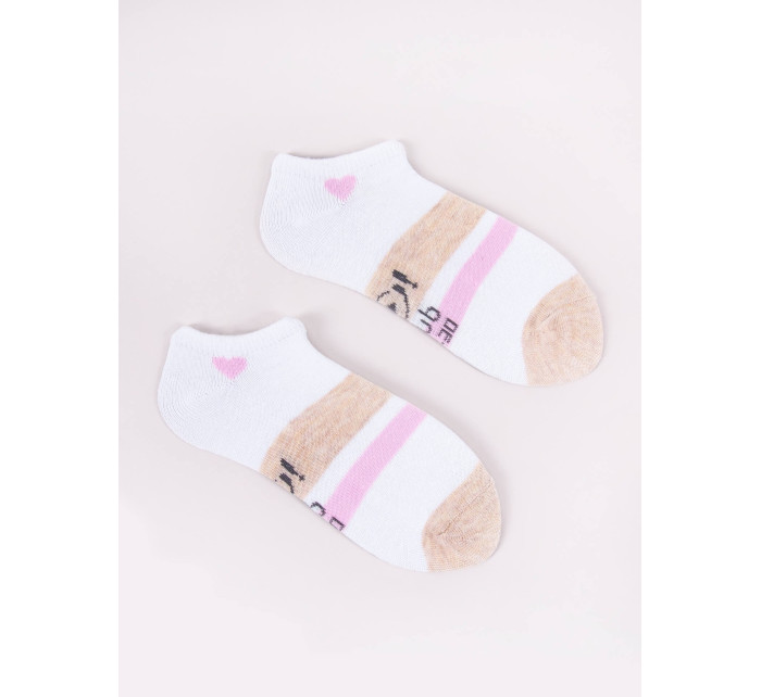 Yoclub Dívčí kotníkové bavlněné ponožky Vzory Barvy 6-pack SKS-0008G-AA00-001 Vícebarevné