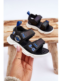 Dětské světlé sandály Černá a modrá Maxel
