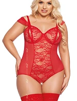 Dámské sexy body plus size Dora 1901 Červená - SoftLine