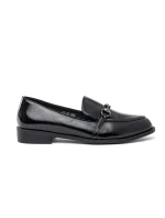 Klasické dámské černé  polobotky bez podpatku