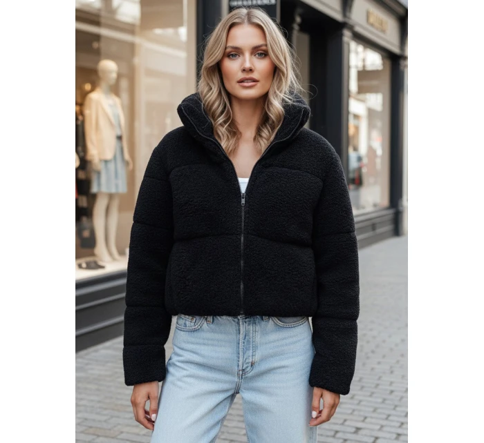 Dámská zimní krátká bunda z alpaky CELESTIAL black FashionStreet TY4481z