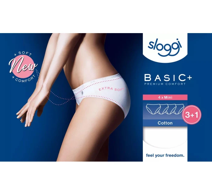 sloggi Basic+ Mini 4P - WHITE - SLOGGI WHITE - SLOGGI