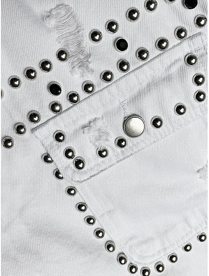 Bílá dámská džínová oversize bunda model 18568437 - A'DORO