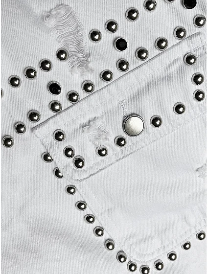 Bílá dámská džínová oversize bunda model 18568437 - A'DORO Bílá dámská džínová oversize bunda model 18568437 - A'DORO