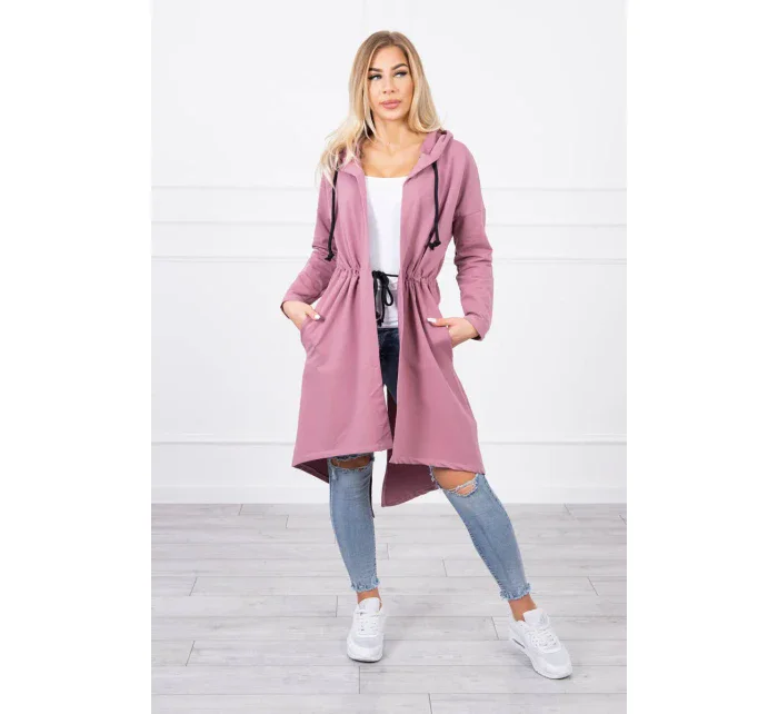 Pláštěnka s delšími zády tmavě růžová
