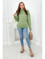 Svetr s rolákem tmavá máta