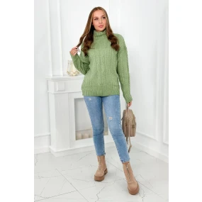 Svetr s rolákem tmavá máta