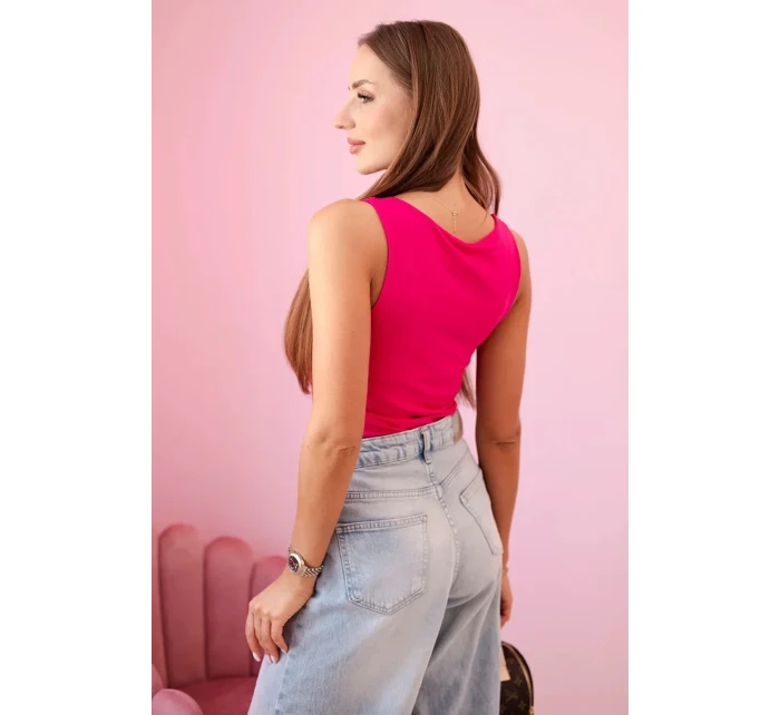 Dámská top na ramínkách s výstřihem - fuchsie