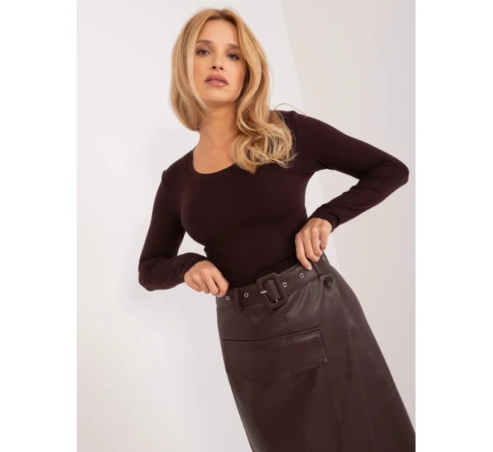 EM SD sukně B9326.64 tmavě hnědá