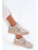 Dámské kožené tenisky na platformě Daniel Lopez Just Dare – béžové