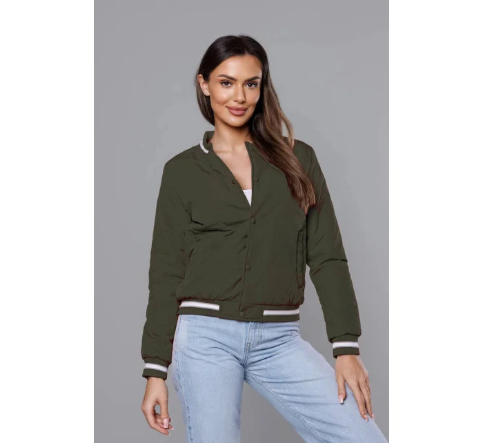 Dámská bunda typu bomber v army barvě model 18172054 - J.STYLE