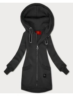 Dámská mikina v grafitové barvě se svetrovými vsadkami LHD (AMG-172A)