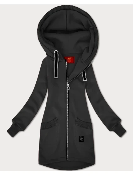 Dámská mikina v grafitové barvě se svetrovými vsadkami LHD (AMG-172A)