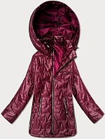 Tenká bunda s kapucí plus size Goodlookin burgundy (B8576-27)