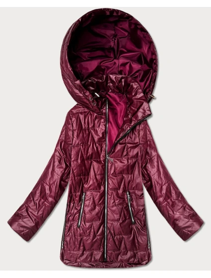 kurtka z kapturem plus size Goodlookin bordowa model 22015637 - S'WEST kurtka z kapturem plus size Goodlookin bordowa model 22015637 - S'WEST
