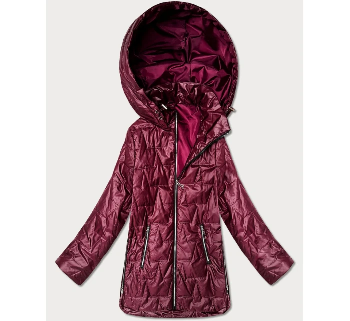 kurtka z kapturem plus size Goodlookin bordowa model 22015637 - S'WEST kurtka z kapturem plus size Goodlookin bordowa model 22015637 - S'WEST