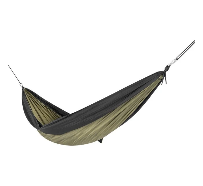 TURISTICKÁ HOUPACÍ SÍŤ PRO 2 OSOBY 270X140CM ZELENÁ ČERNÁ