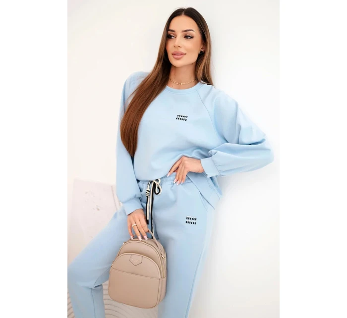 Dámská souprava z viskózy s mikinou a kalhotami modrý