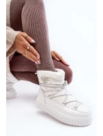 Dámské sněhule na platformě s vázáním bílé model 21641618 - Boto