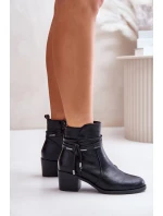 Dámské boty na podpatku z podšívkou černé model 21672432 - Boto Dámské boty na podpatku z podšívkou černé model 21672432 - Boto