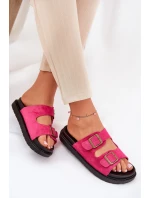 Dámské Pantofle Na Platformě S Přezkami Fuchsie model 21688697 - Boto