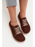 Trampki typu barefoot z přírodního semiše Zazoo 314 čokoládové Trampki typu barefoot z přírodního semiše Zazoo 314 čokoládové