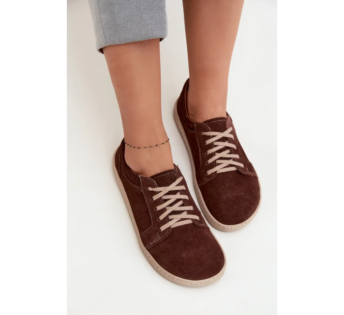 Trampki typu barefoot z přírodního semiše Zazoo 314 čokoládové Trampki typu barefoot z přírodního semiše Zazoo 314 čokoládové