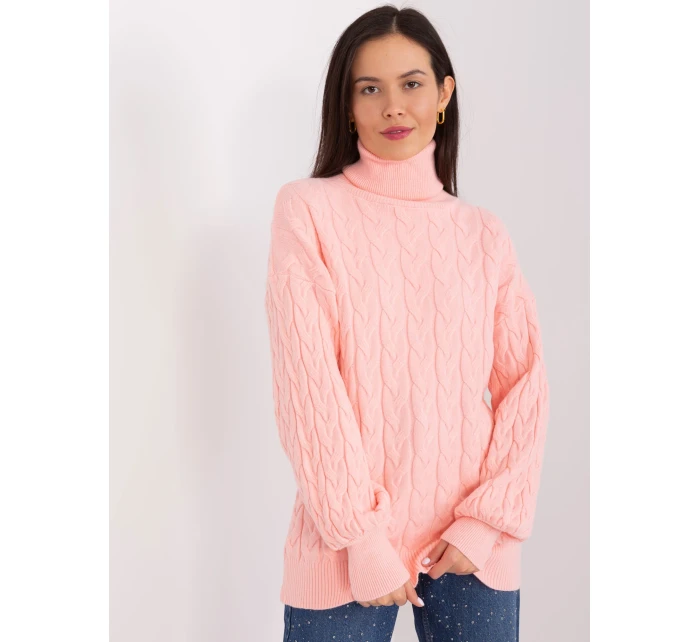 Sweter AT SW model 19034219 brzoskwiniowy - FPrice Sweter AT SW model 19034219 brzoskwiniowy - FPrice