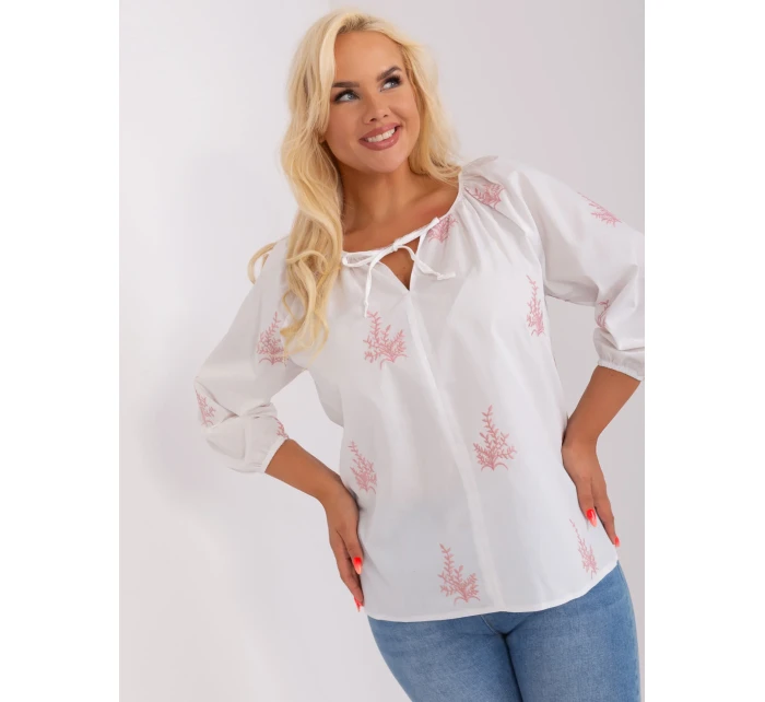 Bluzka LK BZ biało różowy model 18837792 - FPrice Bluzka LK BZ biało różowy model 18837792 - FPrice