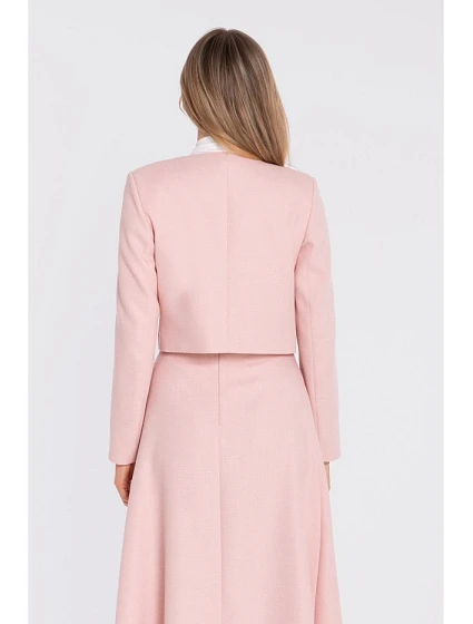 sako bez s podšívkou broskvová barva model 22152160 - STYLOVE