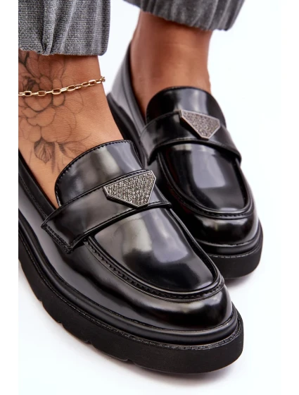 Dámské mokasíny na plochém podpatku Černá Venla Dámské mokasíny na plochém podpatku Černá Venla