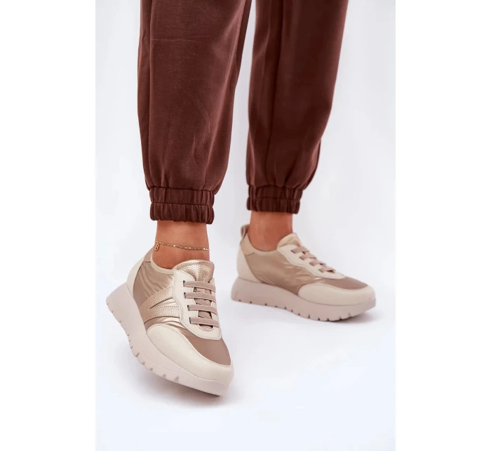 Dámské sportovní boty na platformě Vinceza – zlaté